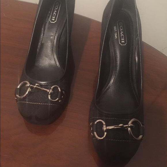 Coach Women’s Issy Wedge Heel 12CM Black S9.5M - Picture 4 of 8